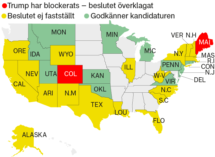 Gli Stati cercano di fermare la candidatura di Trump alla presidenza