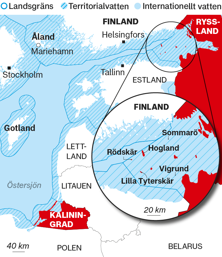 La Russia vuole modificare i confini marittimi attorno alle isole del Golfo di Finlandia e fuori Kaliningrad