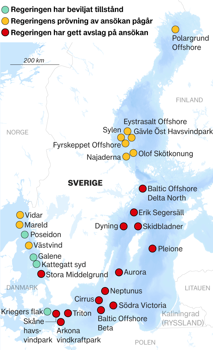 Vindkraftsparker i svenska vatten